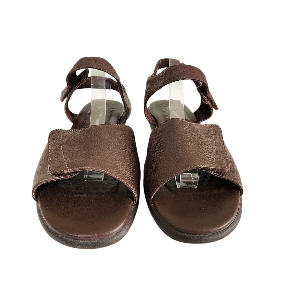 Hush Puppies Womens‎ Resort Sandals Size 10 Strappy Brown Leather HPO2 Flex Sole - Picture 3 of 10